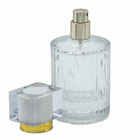 8x Frascos de vidrio para perfume con pulveridaor y tapa blanco 50 ml