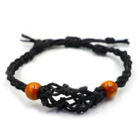 10x Pulsera de Macrame para Piedras Preciosas  20-28cm - Negro