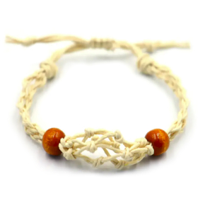 10x Pulsera de Macrame para Piedras Preciosas  20-28cm - Natural