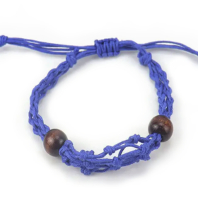 10x Pulsera de Macrame para Piedras Preciosas  20-28cm - Azul marino