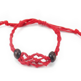 10x Pulsera de Macrame para Piedras Preciosas  20-28cm - Rojo