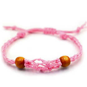 10x Pulsera de Macrame para Piedras Preciosas  20-28cm - Rosa