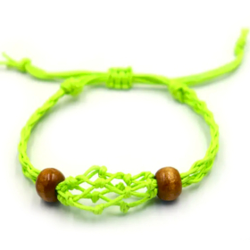 10x Pulsera de Macrame para Piedras Preciosas  20-28cm - Verde