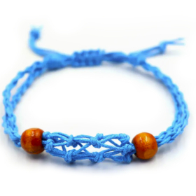 10x Pulsera de Macrame para Piedras Preciosas  20-28cm- Azul