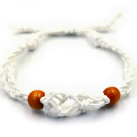 10x Pulsera de Macrame para Piedras Preciosas  20-28cm - Blanco