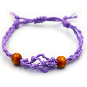 10x Pulsera de Macrame para Piedras Preciosas  20-28cm - Purpura