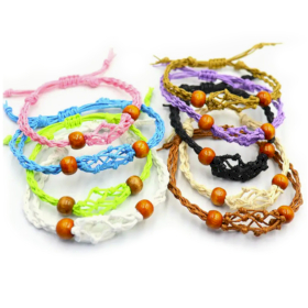 55x Pulsera de Macrame para Piedras Preciosas  20-28cm - Mix Pack 5 de cada color