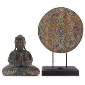 Buddha Feng Shui Set - Mandala Floral - Azul