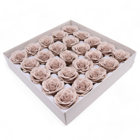 25x Flor de Jabon Artesanal - Rosa Vintage grande (7 capas) -  Beige