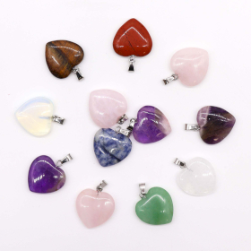 12x Colgantes de Corazones de Piedras Preciosas (12 surtidos) 20x6mm