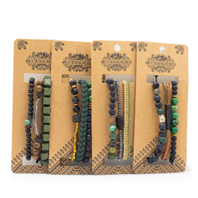 4x Set de Pulseras para Hombre  - Verde Exterior (surtido)