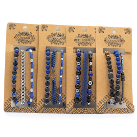 4x Set de Pulseras para Hombre  - Med Set Blues (surtido)