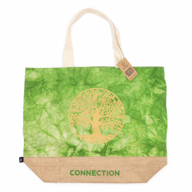 4x Bolso Natural- Tye-Dye Verde  - Arbol de la vida - Conexion