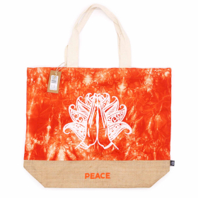 4x Bolso Natural- Tye-Dye Verde  Naranja- Mano Namaste - Paz