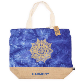 4x Bolso Natural- Tye-Dye Azul - Mandala - Armonia