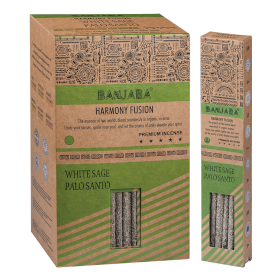 12x Varillas de Incienso Banjara Palo Santo - Salvia Blanca