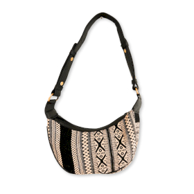 Bolso Hobo Jacquard - Gis Metro (correa negra)