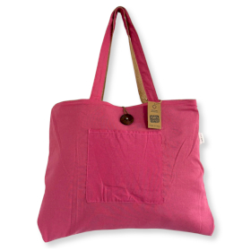 Bolsa Grande Reversible de Yute y Algodón - Rosa (204C)