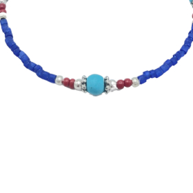 Pulsera Nepalés de Gemas Extra Finas - Ónix Azul