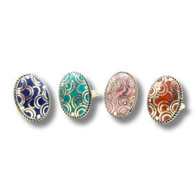 4x Anillos Ovalados de Estilo Nepalí (4 colores)