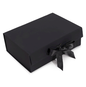 3x Caja de Regalo con Lazo - Grande (28.2x20.2x9.2cm) - Negra