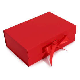 3x Caja de Regalo con Lazo  - Grande (28.2x20.2x9.2cm) - Roja