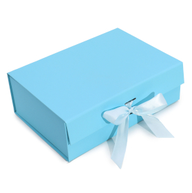 3x Caja de Regalo con Lazo - Grande (28.2x20.2x9.2cm) - Azul Bebé